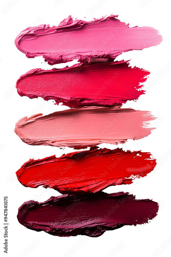 Various Lipstick Smears in Different Shades, Isolated on Transparent Background Various Lipstick Smears in Different Shades, Isolated on Transparent Background