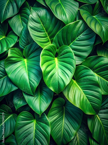 Wallpaper Mural Overlap green leaves background Torontodigital.ca