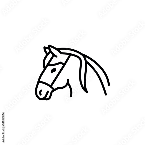 Horse icon. Stylized representation of a horse, often associated with grace and strength, widely used in contexts related to farms, equestrian sports, and animal husbandry. Vector illustration