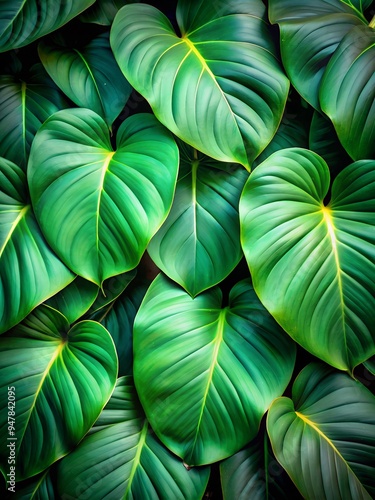 Wallpaper Mural Overlap green leaves background Torontodigital.ca