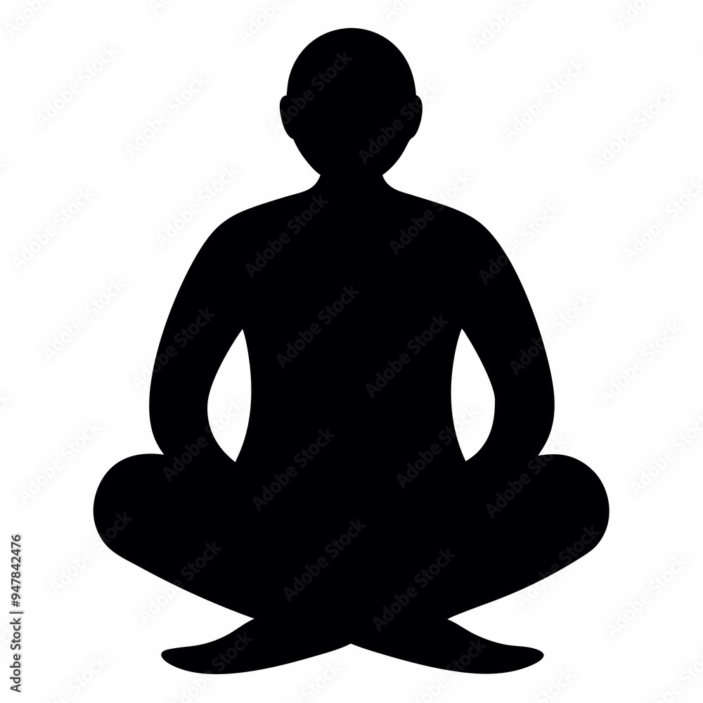 Adult Man Sitting Silhouette Black Vector Adult Man Sitting Silhouette Black Vector