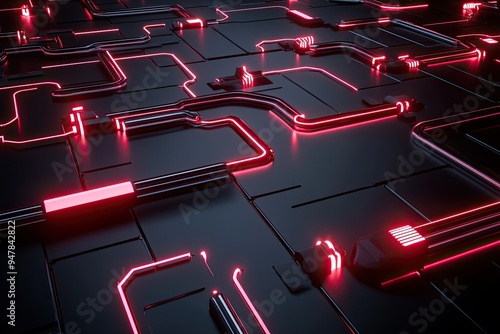 Abstract digital dot line particle data background connecting technology concept.