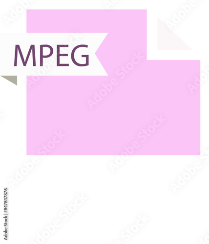MPEG File format icon roe color fill
