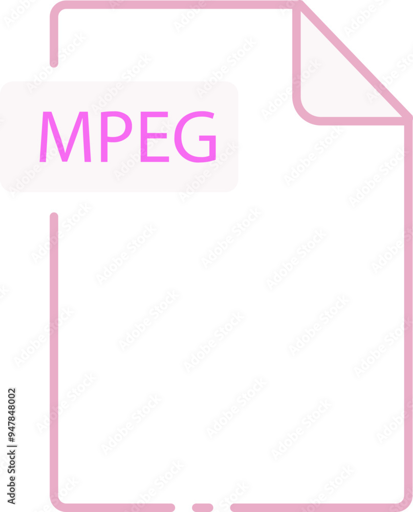 MPEG File format minimal icon outline MPEG File format minimal icon outline