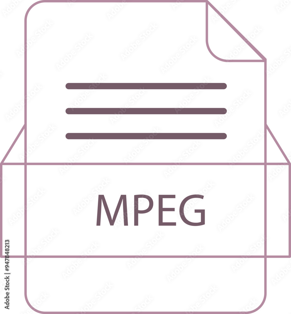 MPEG File icon black outline MPEG File icon black outline