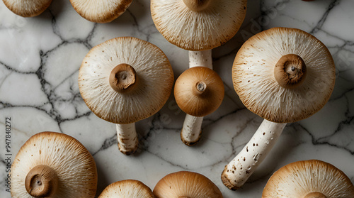 mushrooms isolated on white background Generative.AI