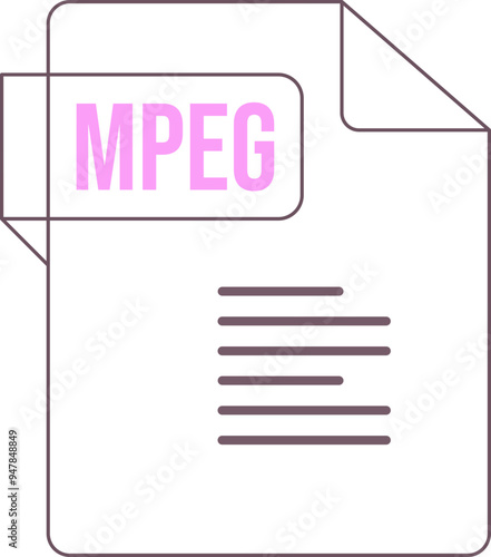 MPEG ip icon black outline