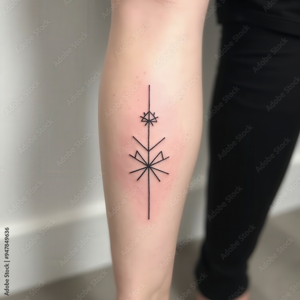 Obraz premium tattoo of minimal on his arm