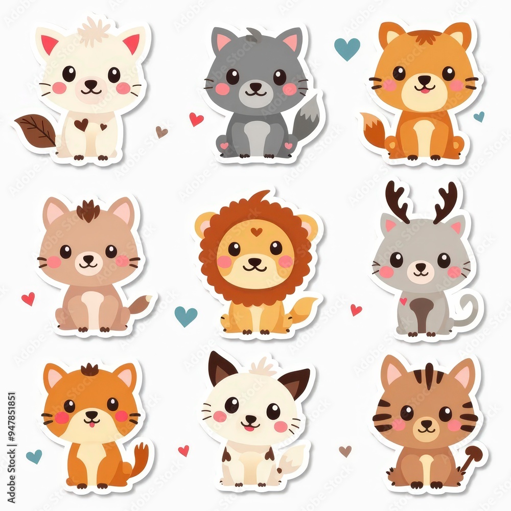 Fototapeta premium set of funny animals