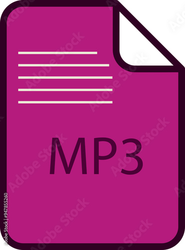 MP3 File icon fill and outline rounded corners