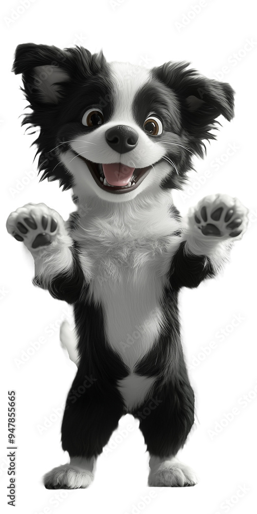 Cute Realistic Cartoon Style Hand-Drawn Dog or Cat Standing, Adorable Pet Illustration in Vibrant Colors for Design Use Cute Realistic Cartoon Style Hand-Drawn Dog or Cat Standing, Adorable Pet Illustration in Vibrant Colors for Design Use