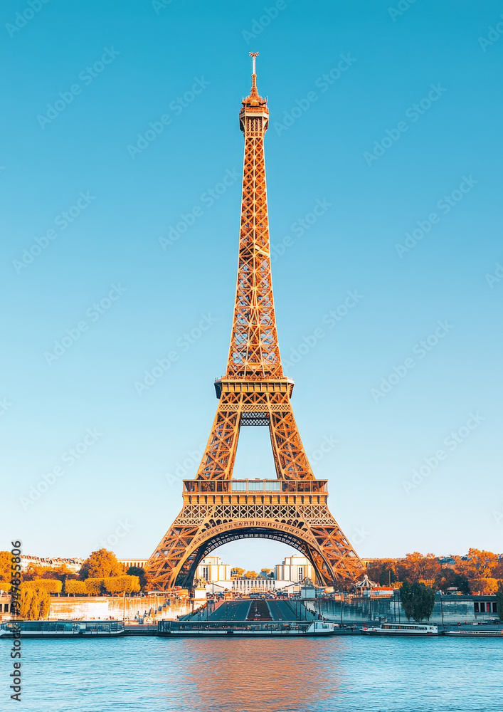 Fototapeta premium The Eiffel Tower viewed from the Seine River