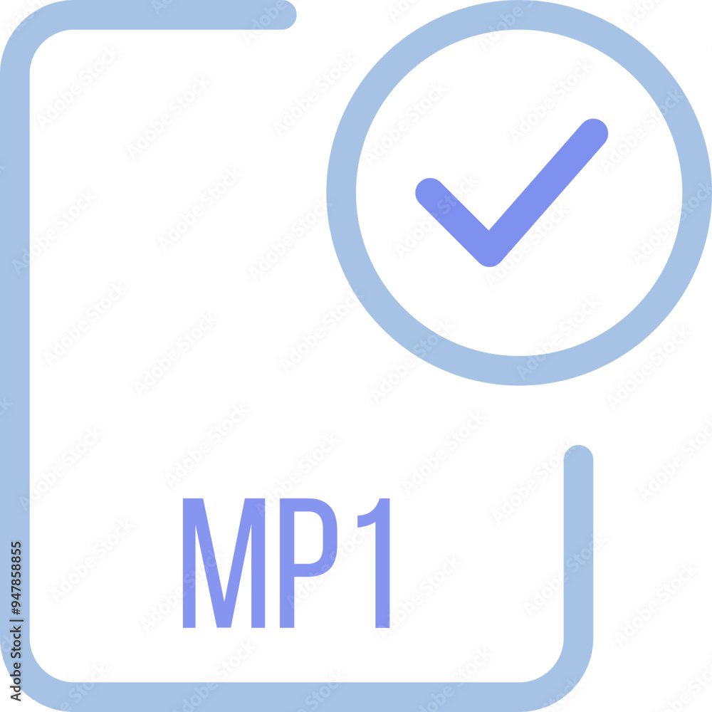 MP1 File icon with checked mark MP1 File icon with checked mark