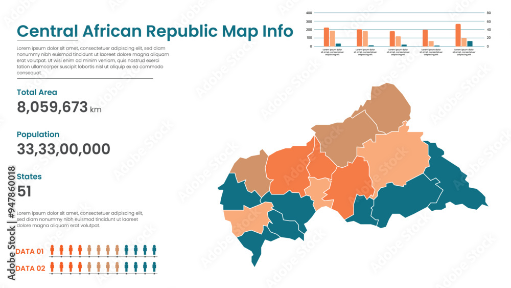 Obraz premium Central African Republic Map