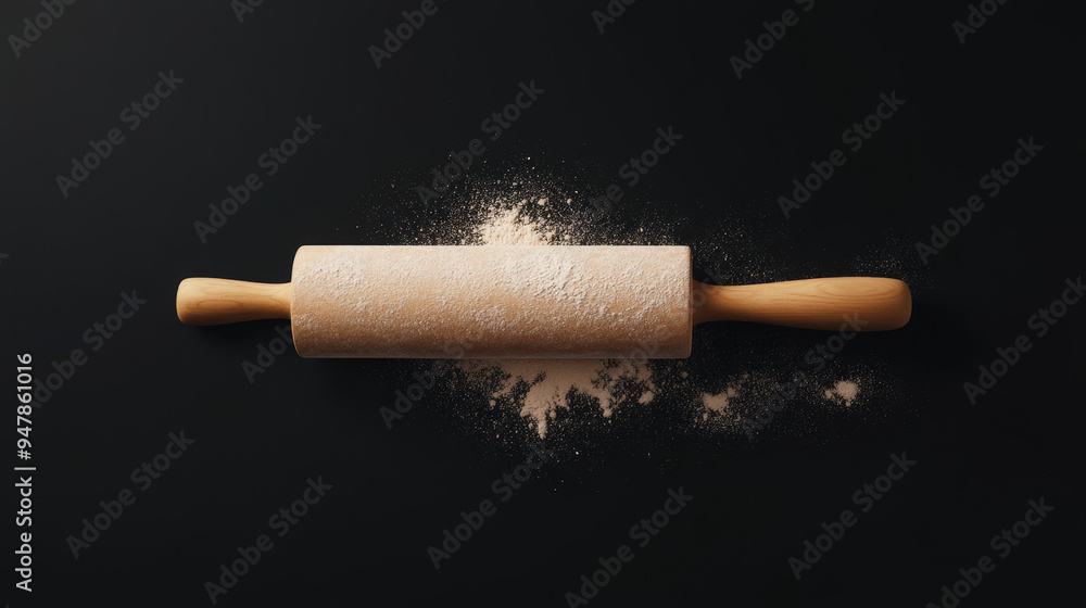 A rolling pin with soft lighting, representing the tools of a professional baker A rolling pin with soft lighting, representing the tools of a professional baker