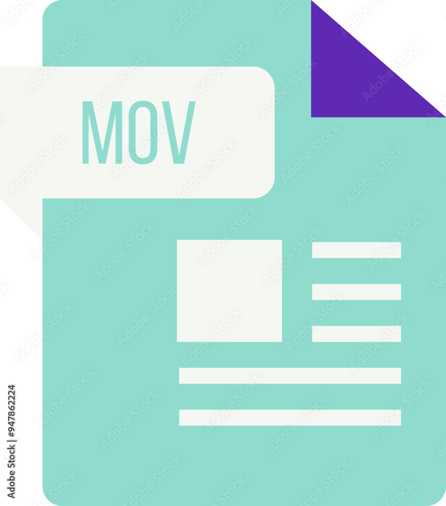 MOV icon inside transparent outline and sharp corners MOV icon inside transparent outline and sharp corners