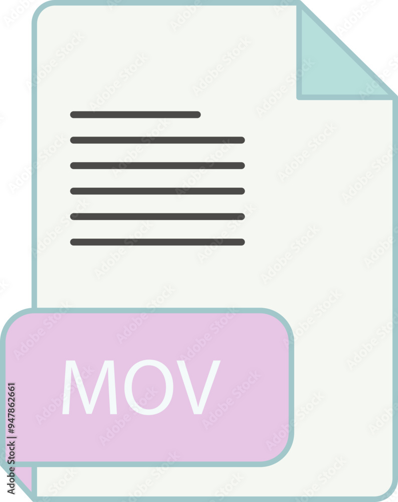 MOV file extension icon rounded lines and crisp corners MOV file extension icon rounded lines and crisp corners
