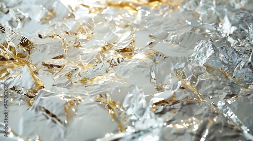 Obraz na płótnie Crushed glasses on a silver surface highlighted by gold w salonie