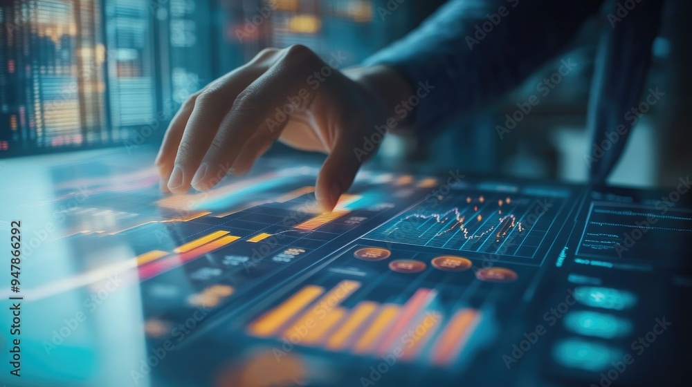 Businessperson analyzing 2025 financial data, with a focus on charts depicting company progress and year-to-year growth. Businessperson analyzing 2025 financial data, with a focus on charts depicting company progress and year-to-year growth.