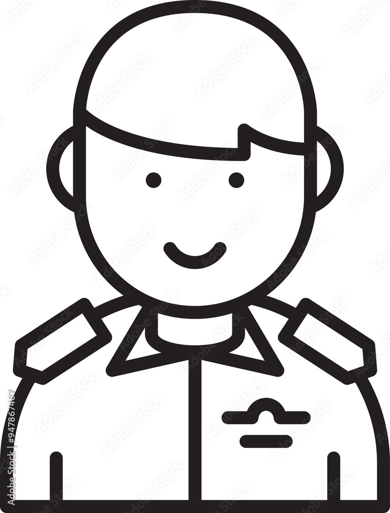 Police Officer Avatar Line Art Police Officer Avatar Line Art