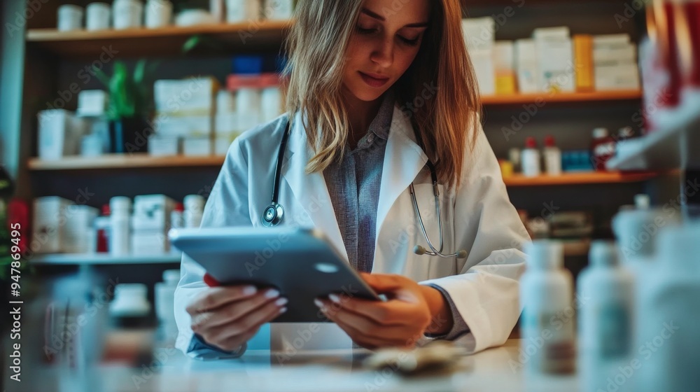 Modern Pharmacist Customizing Medication Using Digital Tools Modern Pharmacist Customizing Medication Using Digital Tools