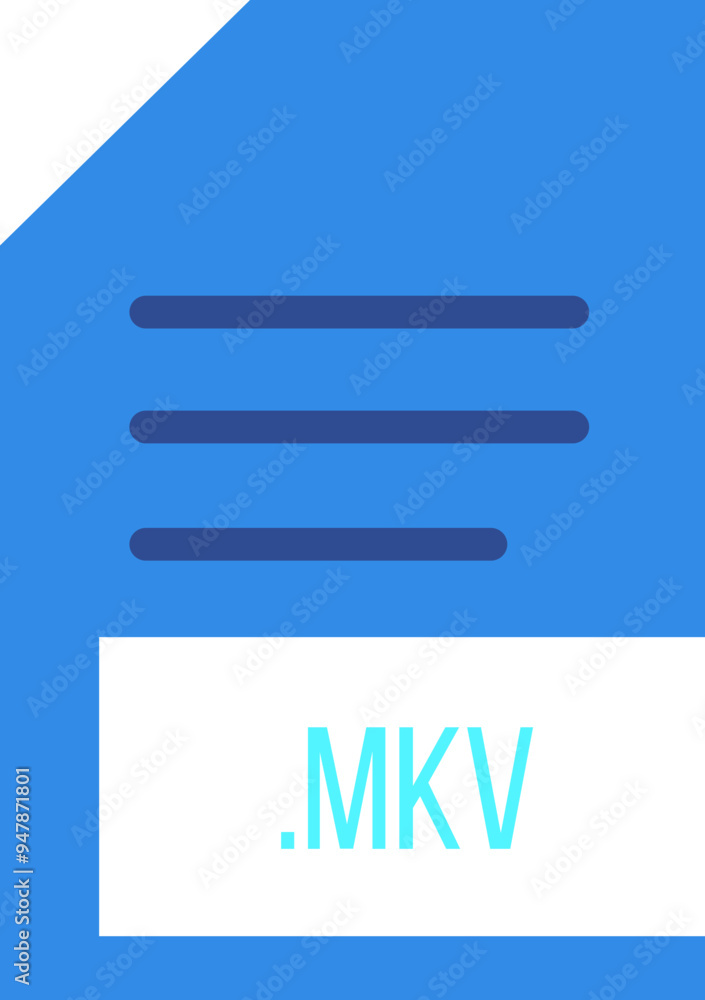 MKV File extension icon minimal colro fill MKV File extension icon minimal colro fill