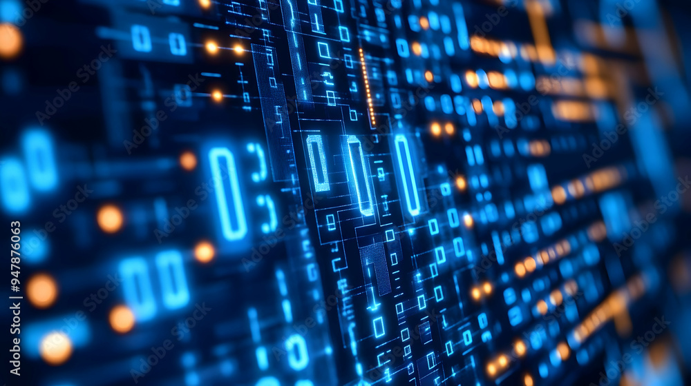 Abstract Digital Binary Code Background Abstract Digital Binary Code Background