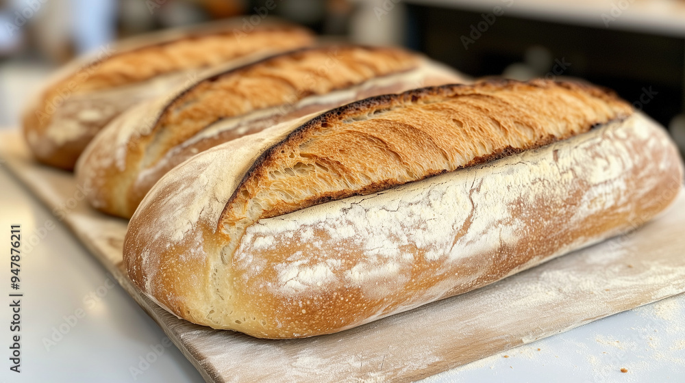 Freshly baked bread Whole grain bread Flat lay. Nutrition concept. Bakery - rustic crispy loaves of bread and rolls. AI generation Freshly baked bread Whole grain bread Flat lay. Nutrition concept. Bakery - rustic crispy loaves of bread and rolls. AI generation