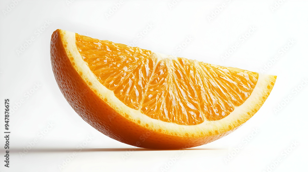 Fresh Orange Slice Isolated on White Background