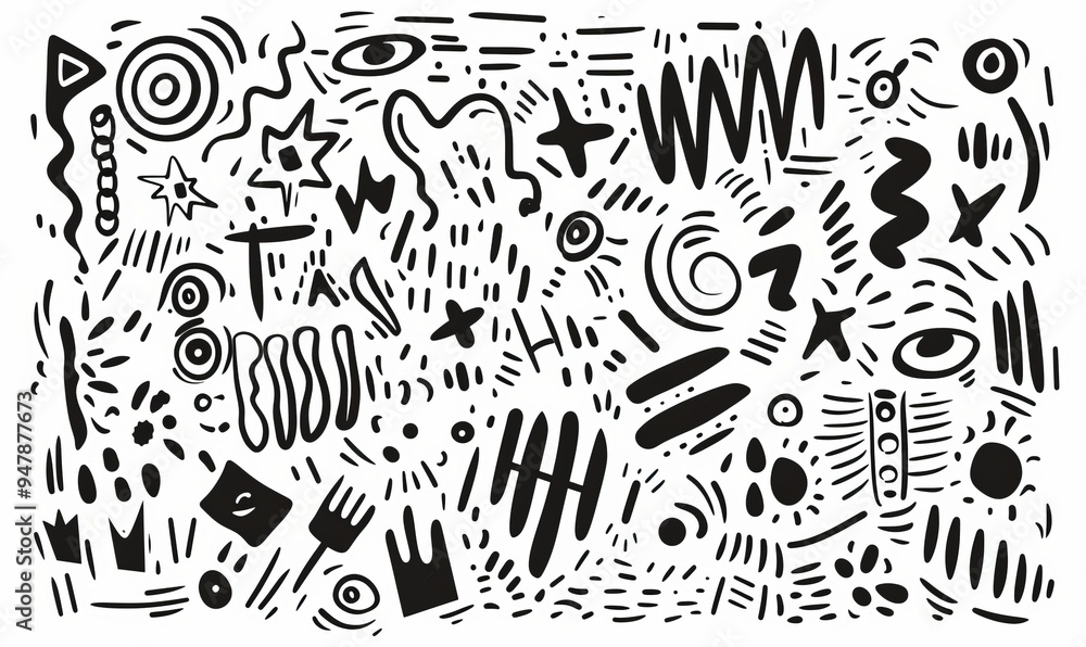 Set of abstract doodles on white background Set of abstract doodles on white background