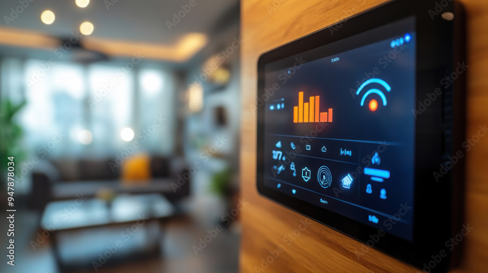 Smart home security system with IoT device protection. Modern security equipment. Smart home security system with IoT device protection. Modern security equipment.