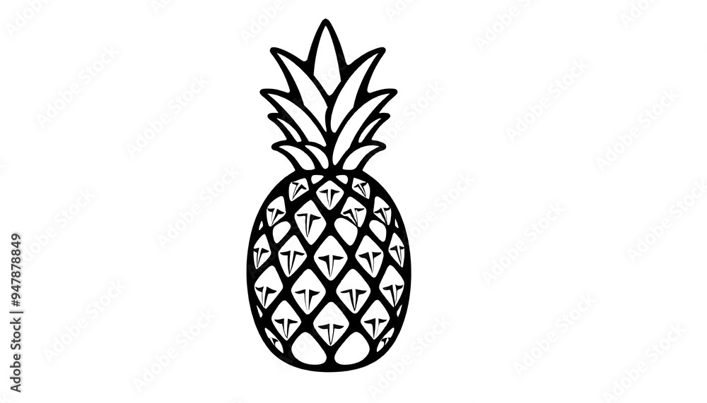 Pineapple fruit icon with filled outline style isolated on white background Pineapple fruit icon with filled outline style isolated on white background