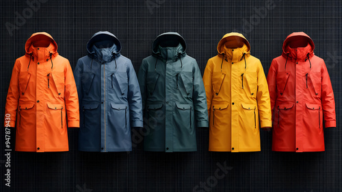 Colorful Waterproof Parka Jackets with Hoods Fashion Apparel Winter Autumn Spring Outdoor Clothing photo