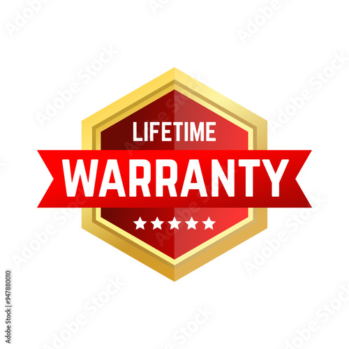 Lifetime Warranty - Stamp, Imprint, Seal Template. Vector Stock Illustration