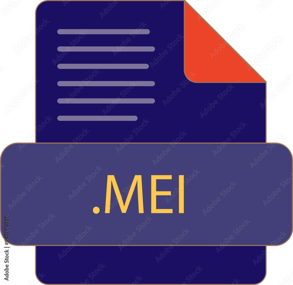 MEI File extention icon old minimal color fill MEI File extention icon old minimal color fill