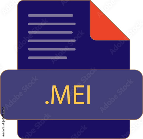 MEI File extention icon old minimal color fill