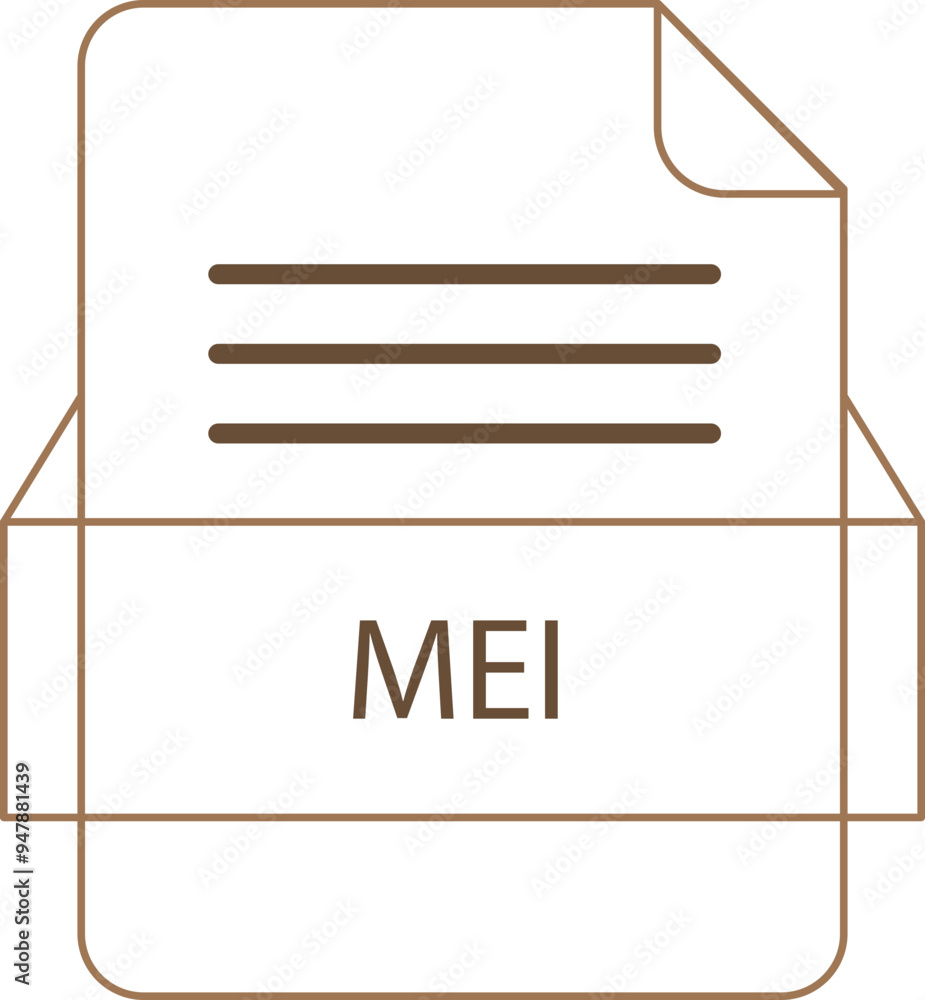 MEI File icon black outline MEI File icon black outline