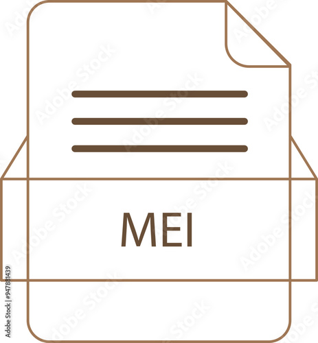 MEI File icon black outline