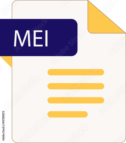 MEI File icon with folded style document