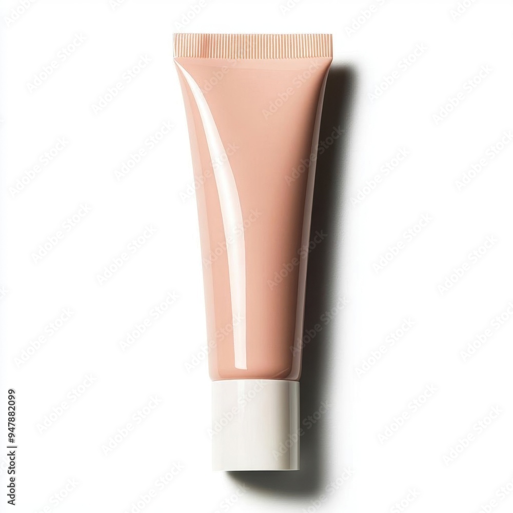 a makeup primer tube, makeup product, close-up, sleek design, pastel color, isolated on white background a makeup primer tube, makeup product, close-up, sleek design, pastel color, isolated on white background