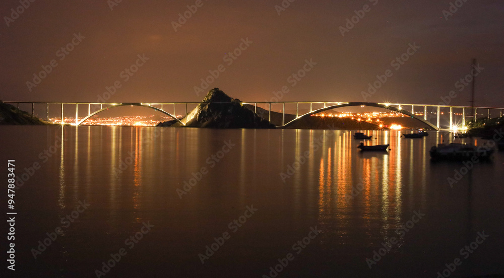 Night view of the bridge Night view of the bridge
