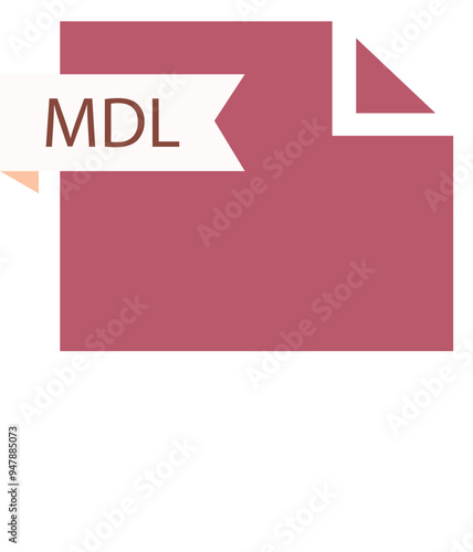 MDL File format icon roe color fill