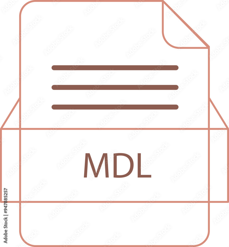 MDL File icon black outline MDL File icon black outline