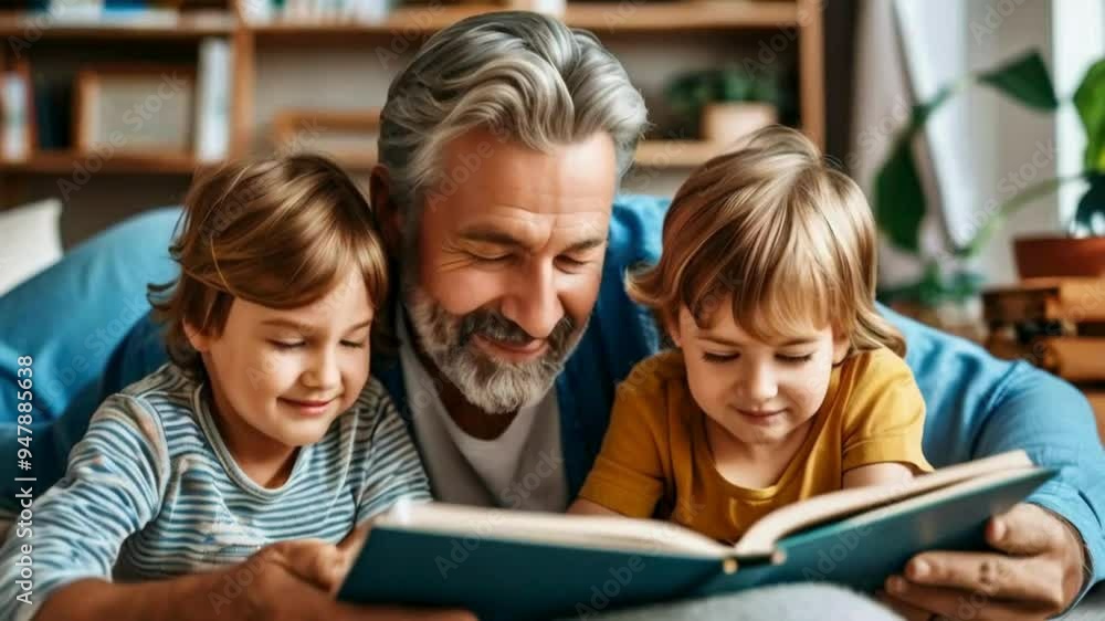 family reading a book together family reading a book together