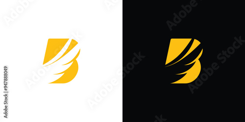 The bird wing B logo design is unique and modern