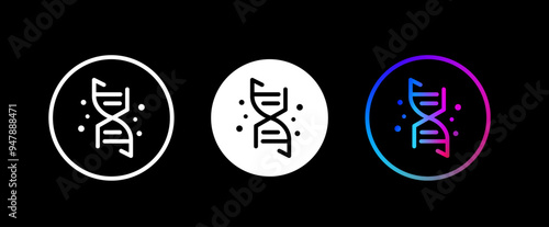 dna vector logo set (eps). icon for science, biology, biochemistry group. science project logo design.