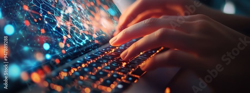 IT professional managing FinOps practices in data facility server racks big data storage digital technology database administration IT support telecommunication concept