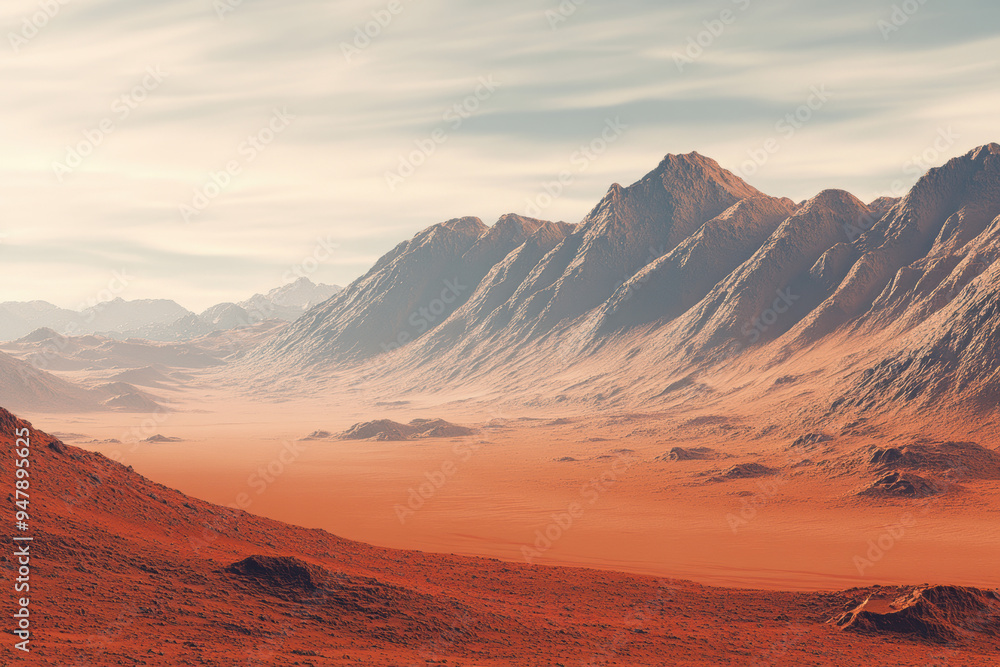Naklejka premium Martian Landscape.