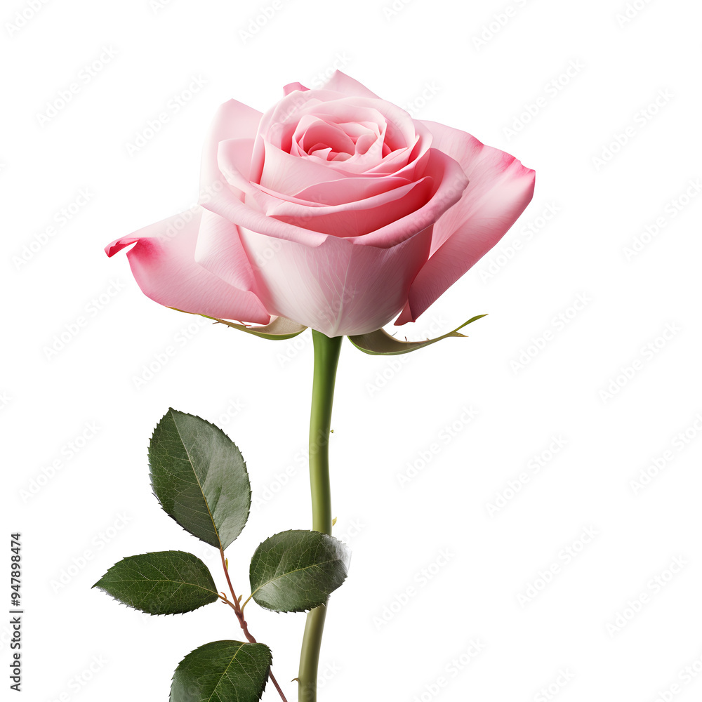 Fototapeta premium pink rose isolated on white background 
