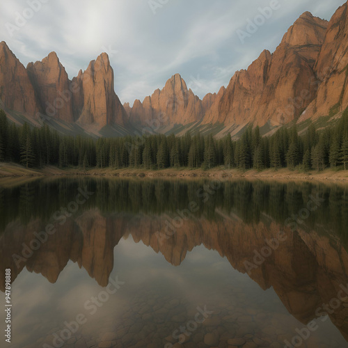 reflection of the mountain